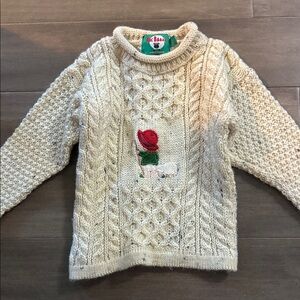 Mac Baaaa Wool Cable Knit Embroidered Sweater Youth SZ 2